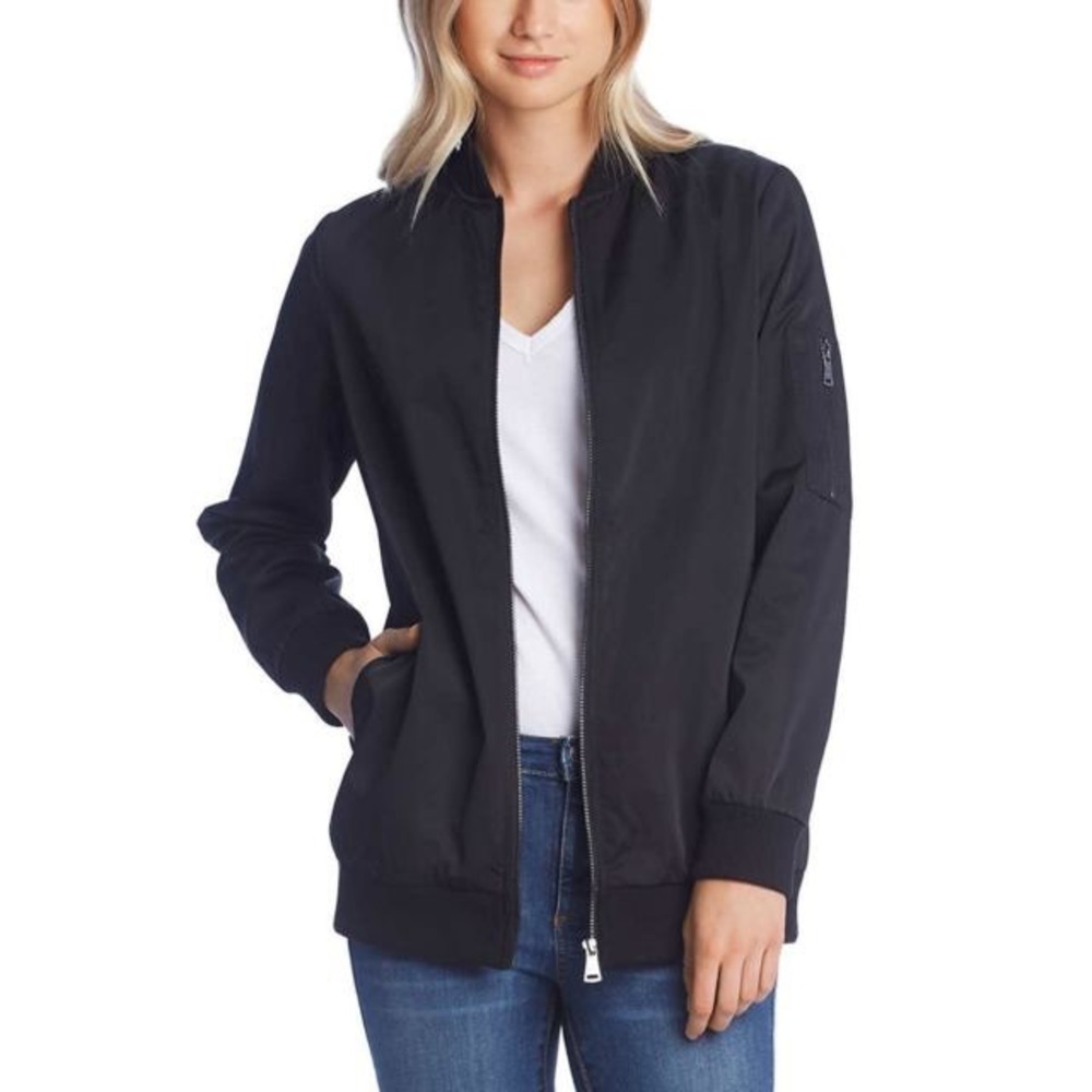 Long Black Bomber Jacket